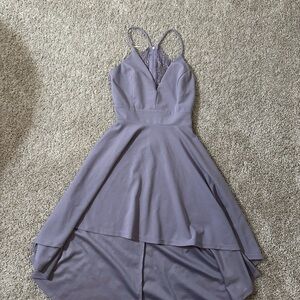 Windsor Women's Lavender High-Low Lace-Back Dress